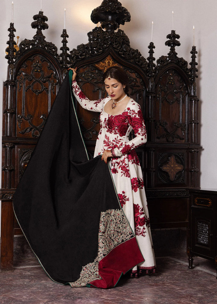 The Doll House by Hussain Rehar Unstitched Embroidered Korean Silk 3 Piece Suit HR26UDH Gulnar D-879 - Wedding Collection