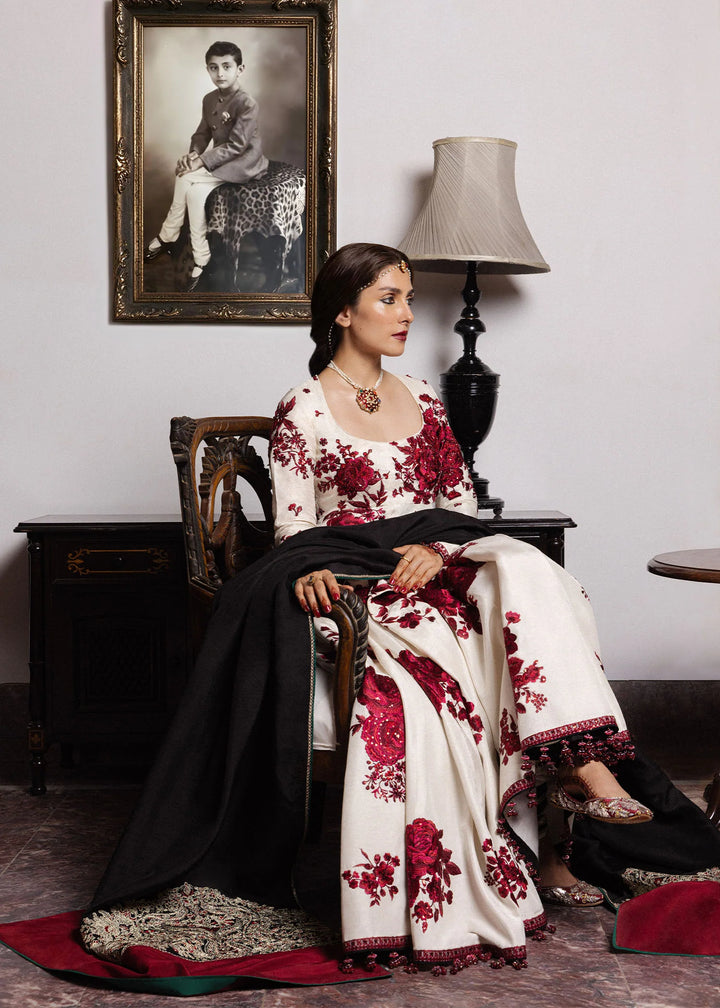 The Doll House by Hussain Rehar Unstitched Embroidered Korean Silk 3 Piece Suit HR26UDH Gulnar D-879 - Wedding Collection