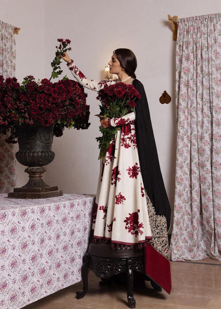 The Doll House by Hussain Rehar Unstitched Embroidered Korean Silk 3 Piece Suit HR26UDH Gulnar D-879 - Wedding Collection