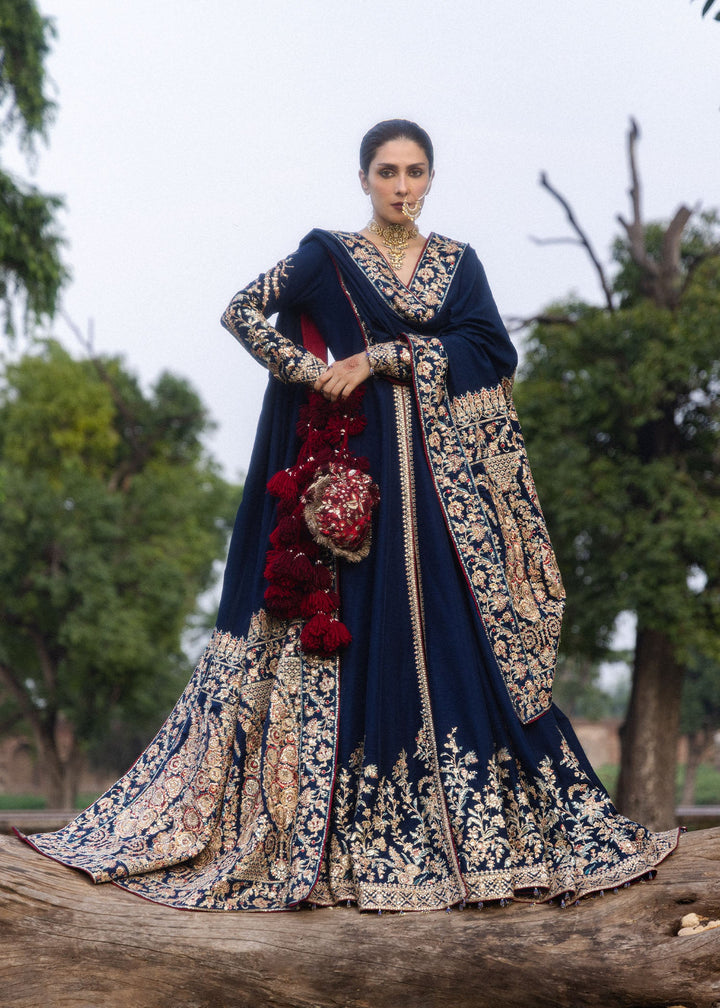 The Doll House by Hussain Rehar Unstitched Embroidered Korean Silk 3 Piece Suit HR26UDH Neelum D-881 - Wedding Collection