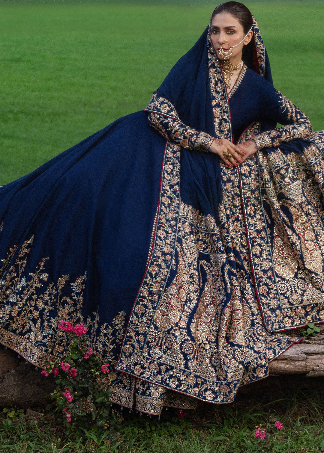 The Doll House by Hussain Rehar Unstitched Embroidered Korean Silk 3 Piece Suit HR26UDH Neelum D-881 - Wedding Collection