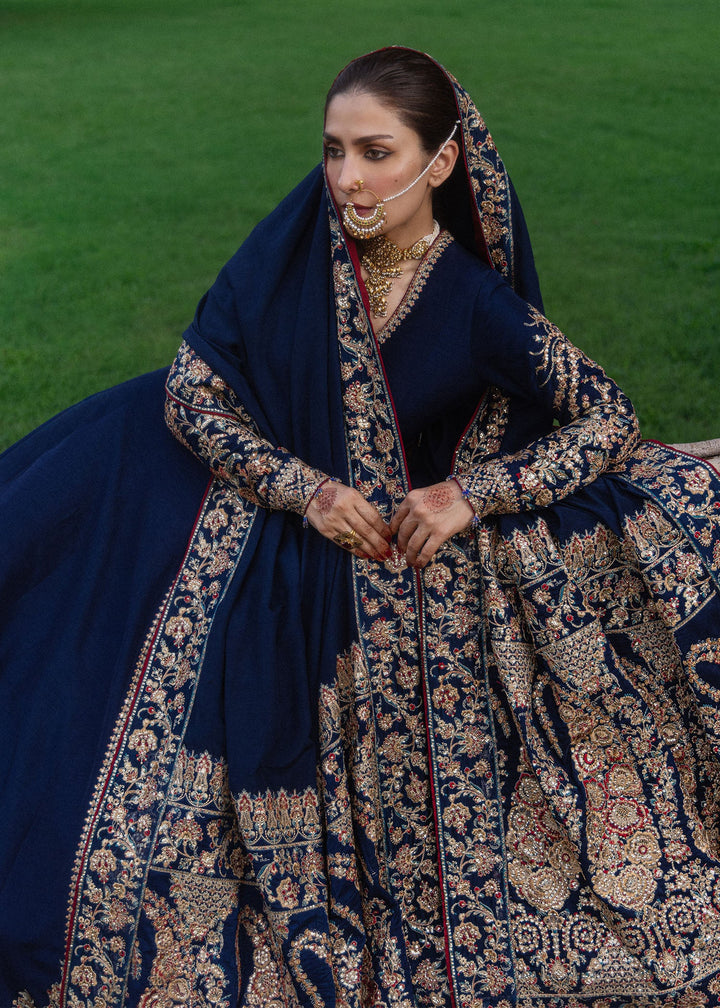 The Doll House by Hussain Rehar Unstitched Embroidered Korean Silk 3 Piece Suit HR26UDH Neelum D-881 - Wedding Collection
