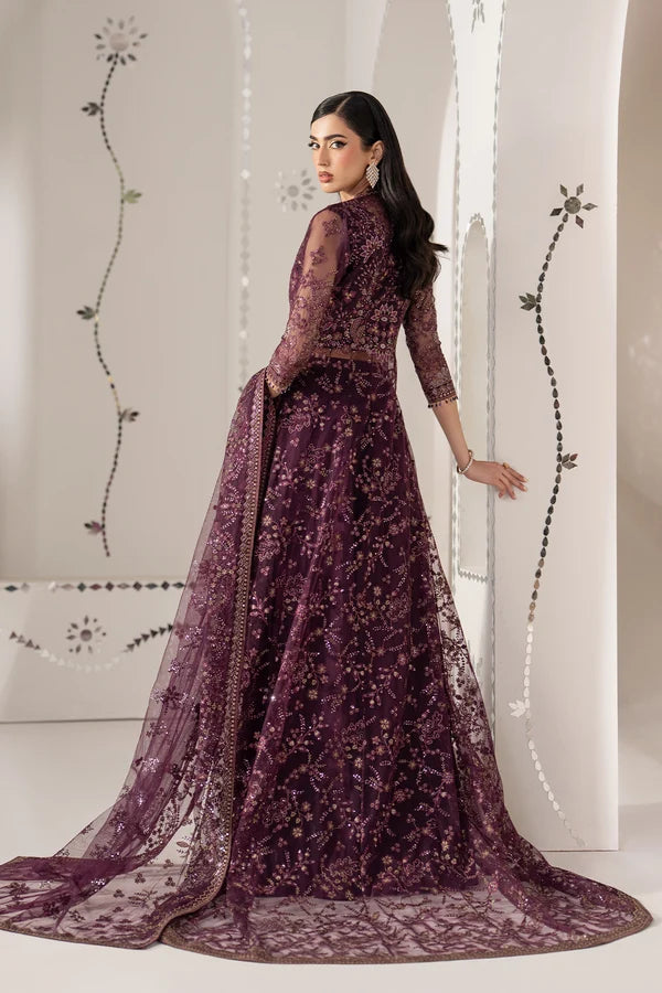 Shehnai by Lavish Premium Unstitched Embroidered Organza 3 Piece Suit LVP26USO SH-08 RAQS-E-GUL - Wedding Collection