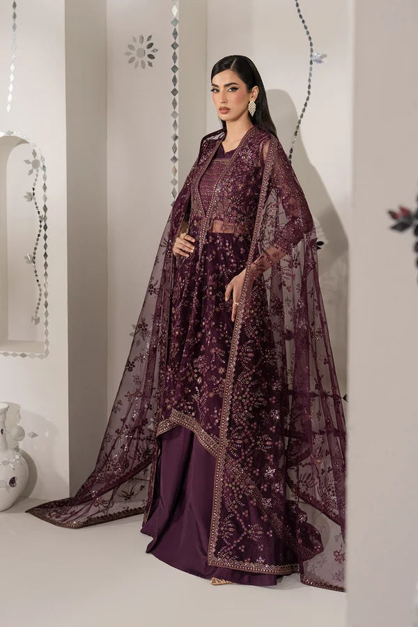 Shehnai by Lavish Premium Unstitched Embroidered Organza 3 Piece Suit LVP26USO SH-08 RAQS-E-GUL - Wedding Collection