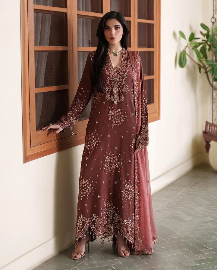 Mahenoor by Roheenaz Unstitched Embroidered Raw Silk 3 Piece Suit RN26UMR Zarnish RUNES260101 - Festive Collection