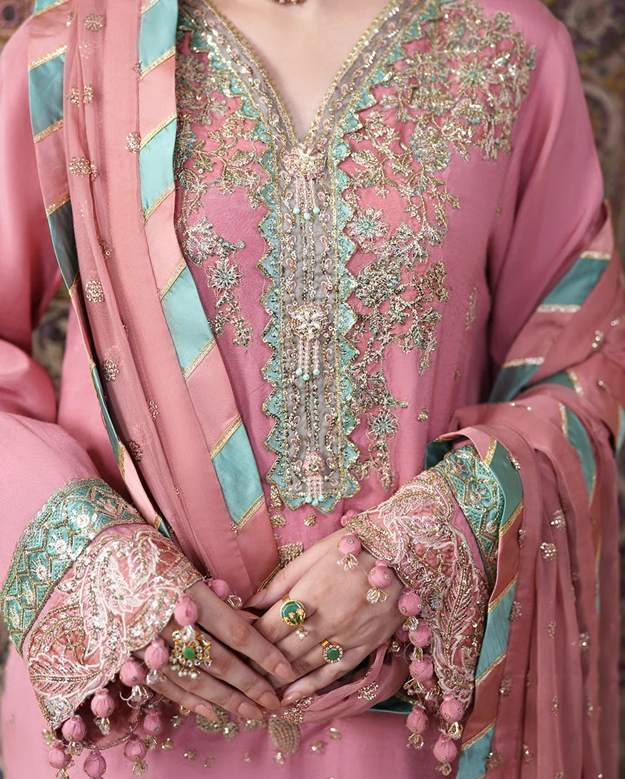 Mahenoor by Roheenaz Unstitched Embroidered Raw Silk 3 Piece Suit RN26UMR Pari Rukh RUNES260102 - Festive Collection