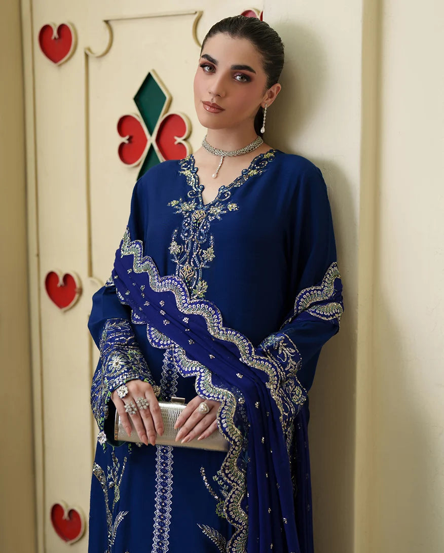 Mahenoor by Roheenaz Unstitched Embroidered Raw Silk 3 Piece Suit RN26UMR Husn Ara RUNES260103 - Festive Collection
