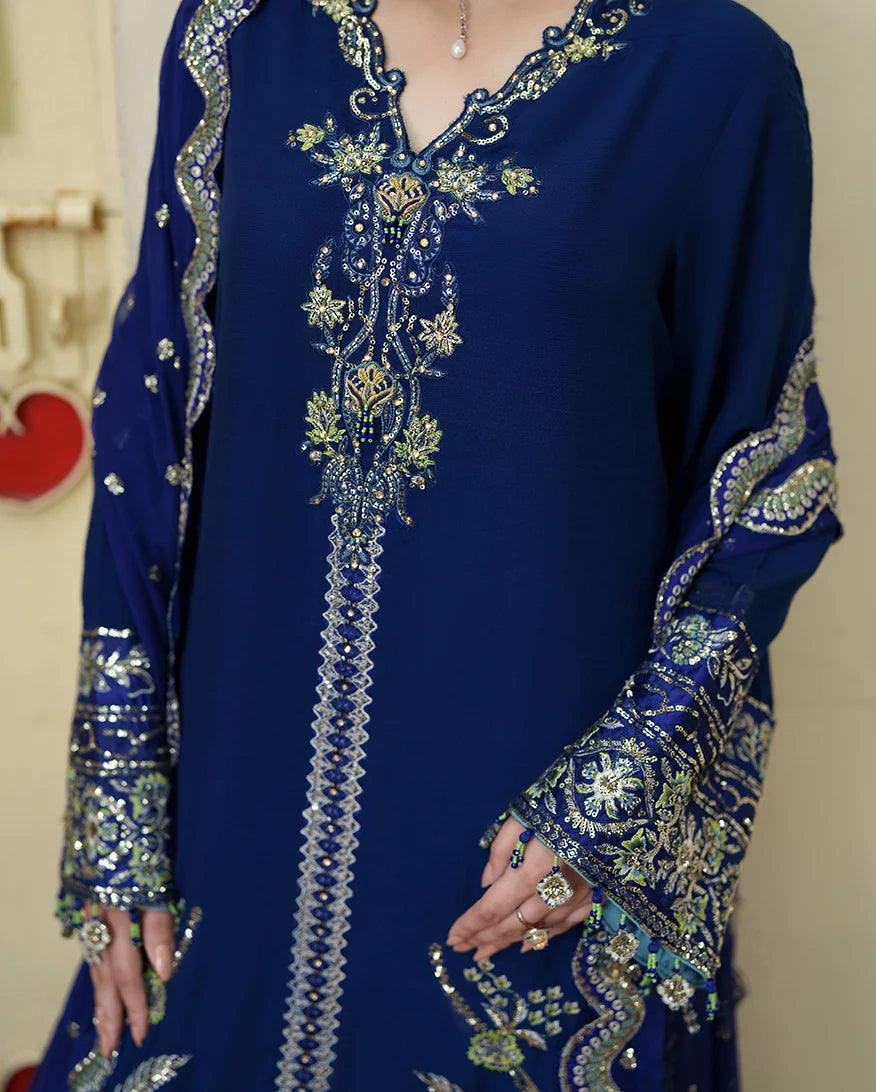 Mahenoor by Roheenaz Unstitched Embroidered Raw Silk 3 Piece Suit RN26UMR Husn Ara RUNES260103 - Festive Collection