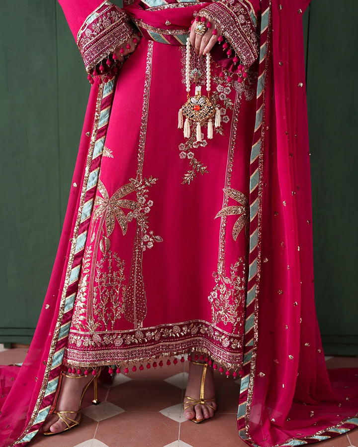 Mahenoor by Roheenaz Unstitched Embroidered Raw Silk 3 Piece Suit RN26UMR Mahveen RUNES260104 - Festive Collection