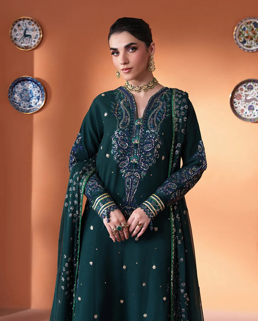 Mahenoor by Roheenaz Unstitched Embroidered Raw Silk 3 Piece Suit RN26UMR Nayyara RUNES260105 - Festive Collection