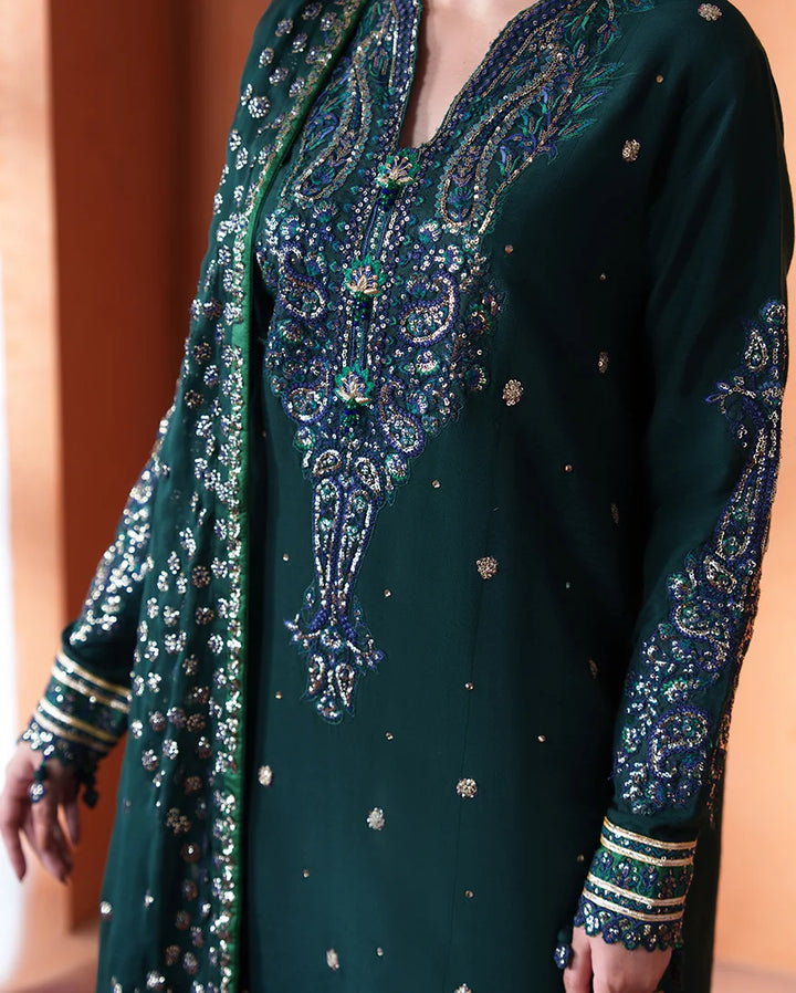 Mahenoor by Roheenaz Unstitched Embroidered Raw Silk 3 Piece Suit RN26UMR Nayyara RUNES260105 - Festive Collection