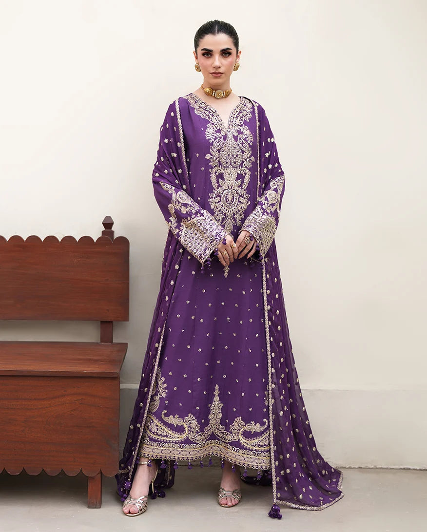 Mahenoor by Roheenaz Unstitched Embroidered Raw Silk 3 Piece Suit RN26UMR Rukhsar RUNES260106 - Festive Collection