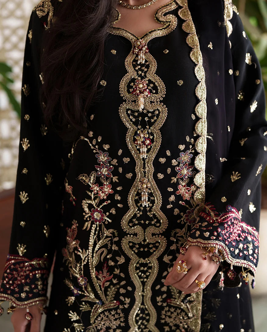Mahenoor by Roheenaz Unstitched Embroidered Raw Silk 3 Piece Suit RN26UMR Chandni RUNES260107 - Festive Collection