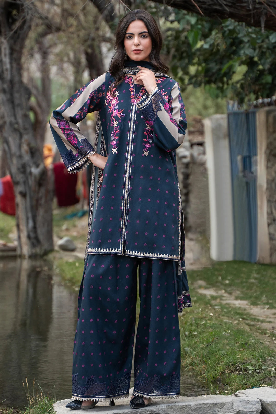Aniiq by Charizma Unstitched Embroidered Linen 3 Piece Suit CHR26UAL ANW7-11 - Casual Collection