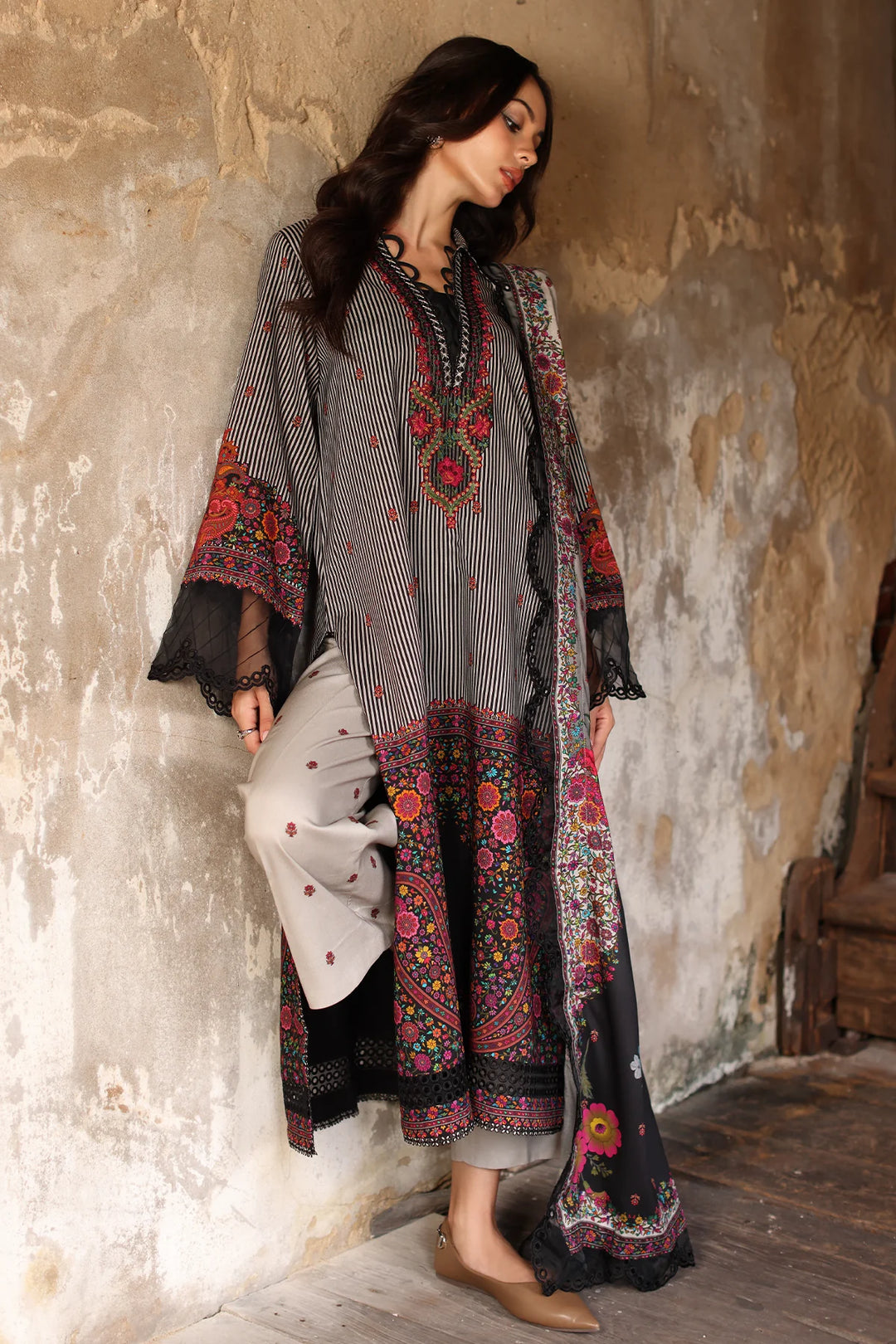 Aniiq by Charizma Unstitched Embroidered Linen 3 Piece Suit CHR26UAL ANW7-12 - Casual Collection