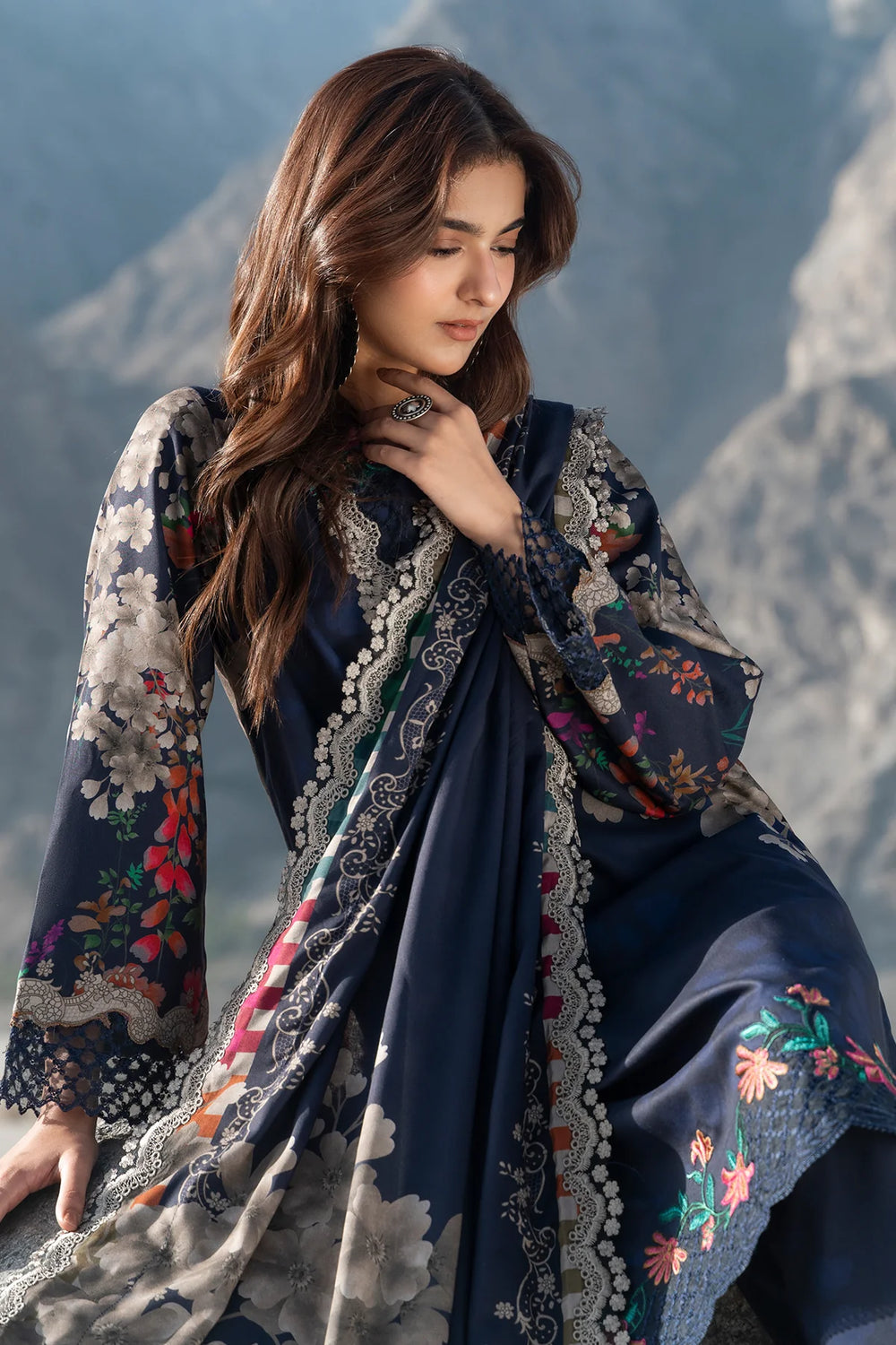 Aniiq by Charizma Unstitched Embroidered Linen 3 Piece Suit CHR26UAL ANW7-14 - Casual Collection