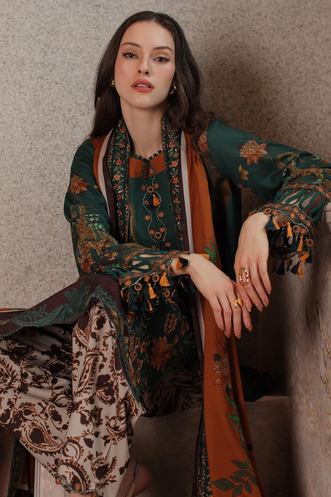 Aniiq by Charizma Unstitched Embroidered Linen 3 Piece Suit CHR26UAL ANW7-16 - Casual Collection