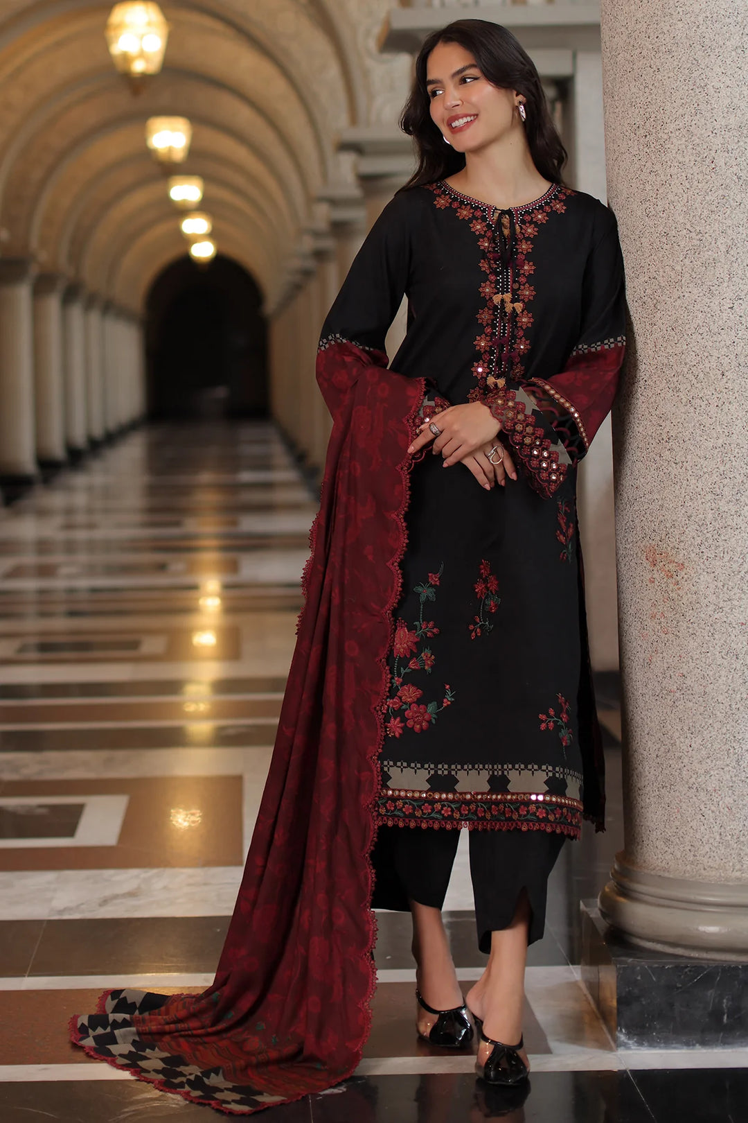 Aniiq by Charizma Unstitched Embroidered Linen 3 Piece Suit CHR26UAL ANW7-18 - Casual Collection