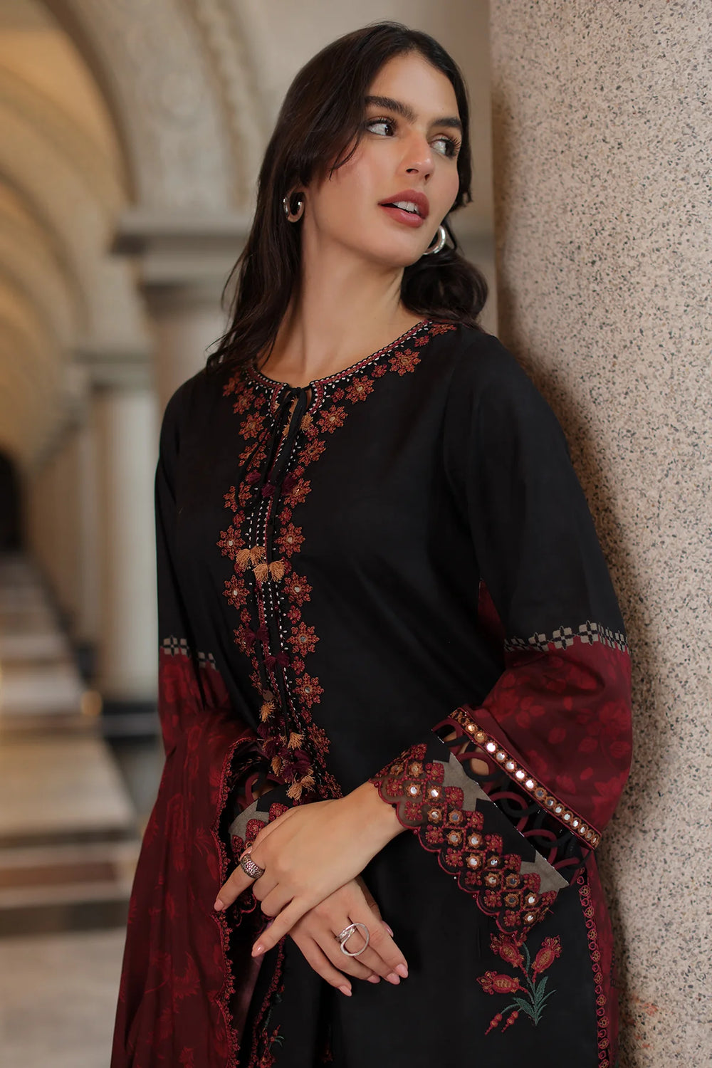 Aniiq by Charizma Unstitched Embroidered Linen 3 Piece Suit CHR26UAL ANW7-18 - Casual Collection