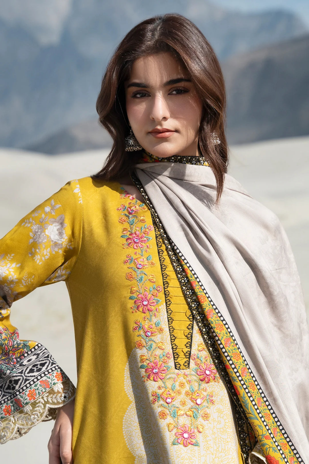 Aniiq by Charizma Unstitched Embroidered Linen 3 Piece Suit CHR26UAL ANW7-20 - Casual Collection