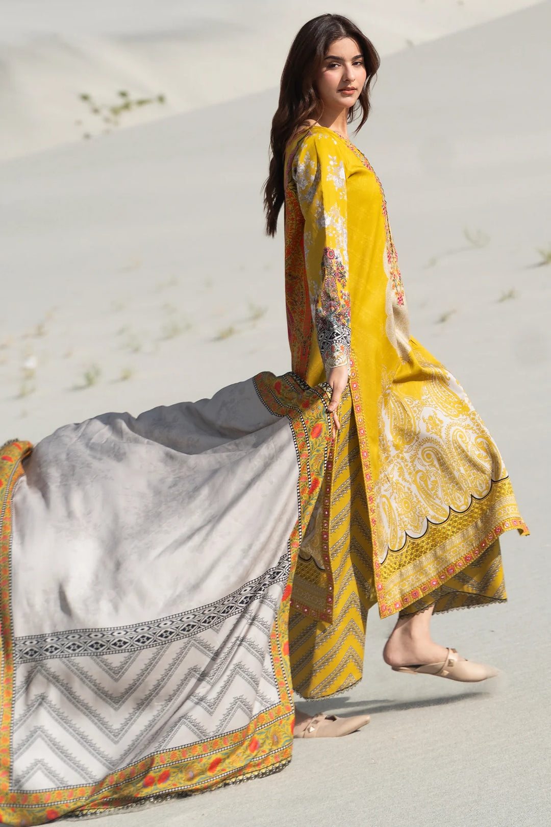 Aniiq by Charizma Unstitched Embroidered Linen 3 Piece Suit CHR26UAL ANW7-20 - Casual Collection