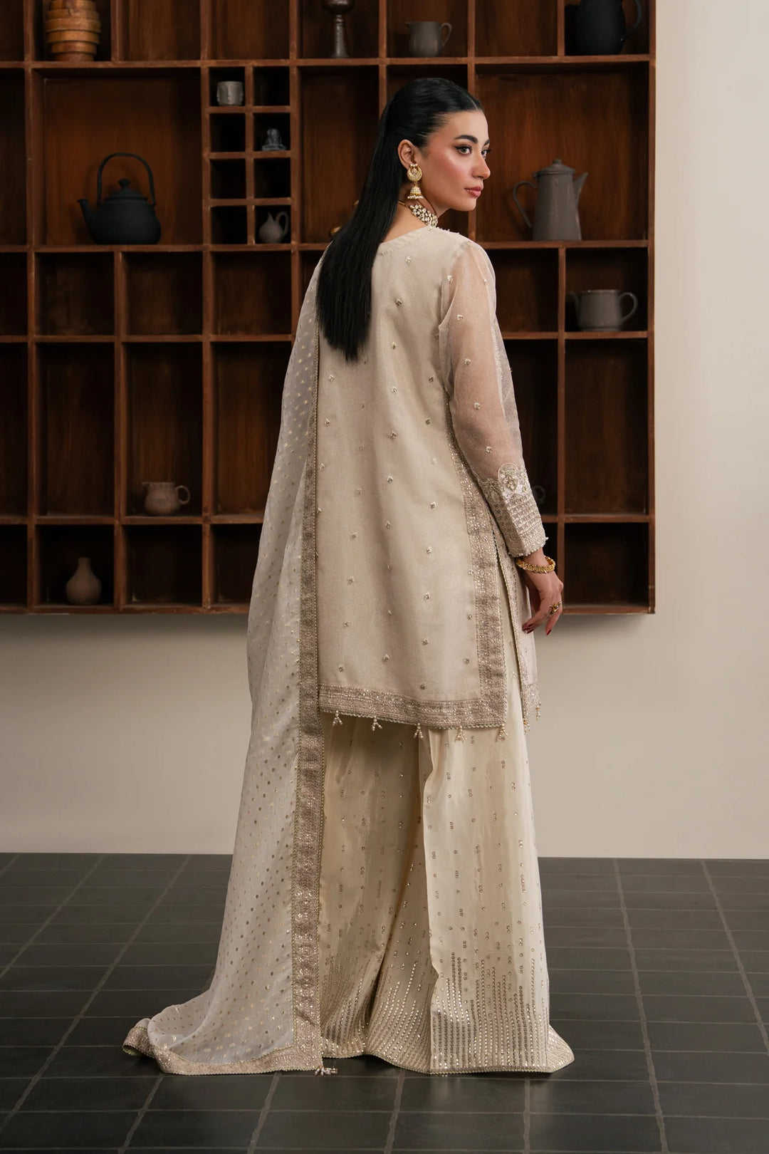 Xenia Formals Unstitched Embroidered Organza 3 Piece Suit D-01 Royale - Festive Collection