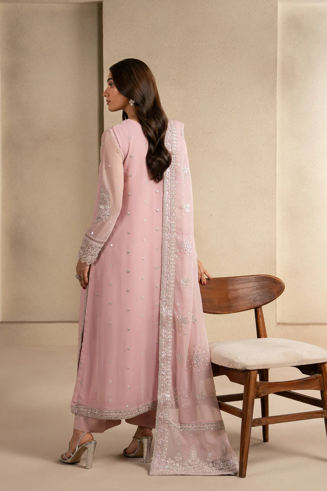 Xenia Formals Unstitched Embroidered Chiffon 3 Piece Suit XF-1289 Nila - Festive Collection