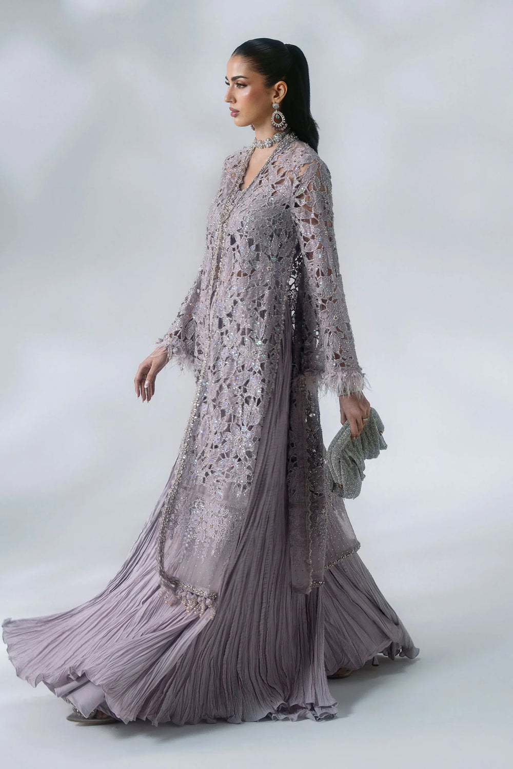 Mbroidered by Maria B Unstitched Embroidered Organza 3 Piece Suit MB26UMW D5 - Wedding Collection