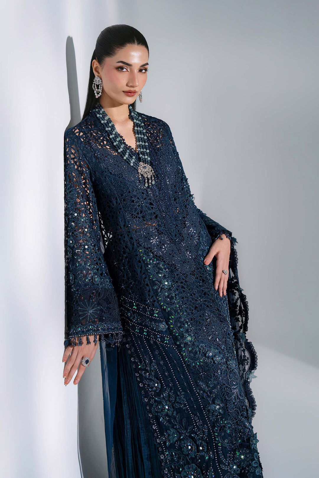 Mbroidered by Maria B Unstitched Embroidered Organza 3 Piece Suit MB26UMW D6 - Wedding Collection