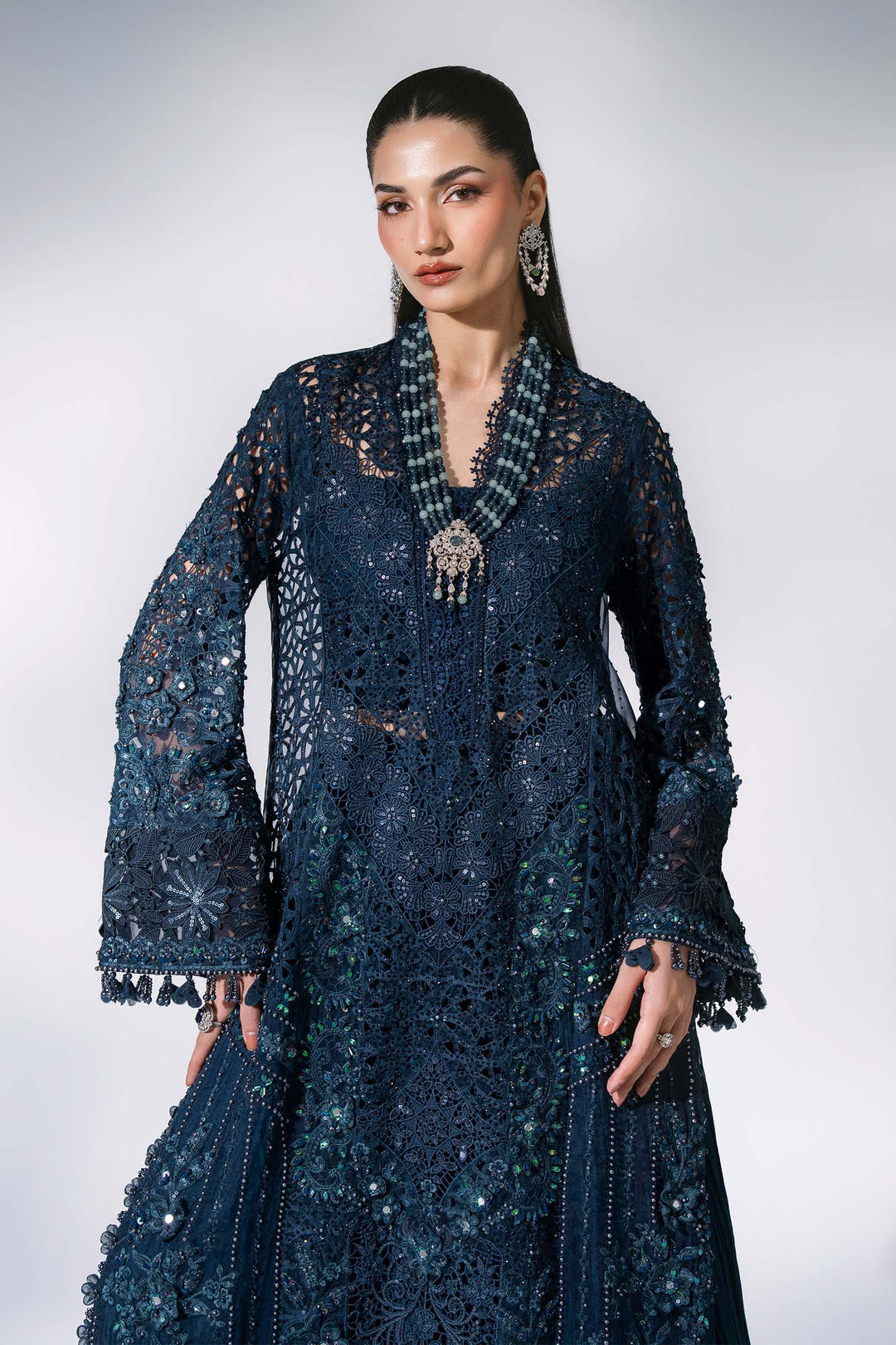 Mbroidered by Maria B Unstitched Embroidered Organza 3 Piece Suit MB26UMW D6 - Wedding Collection