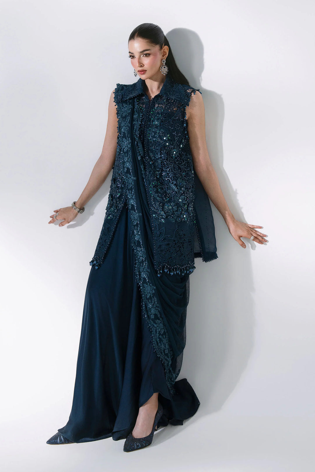 Mbroidered by Maria B Unstitched Embroidered Organza 3 Piece Suit MB26UMW D6 - Wedding Collection