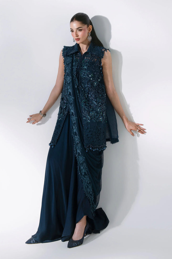 Mbroidered by Maria B Unstitched Embroidered Organza 3 Piece Suit MB26UMW D6 - Wedding Collection