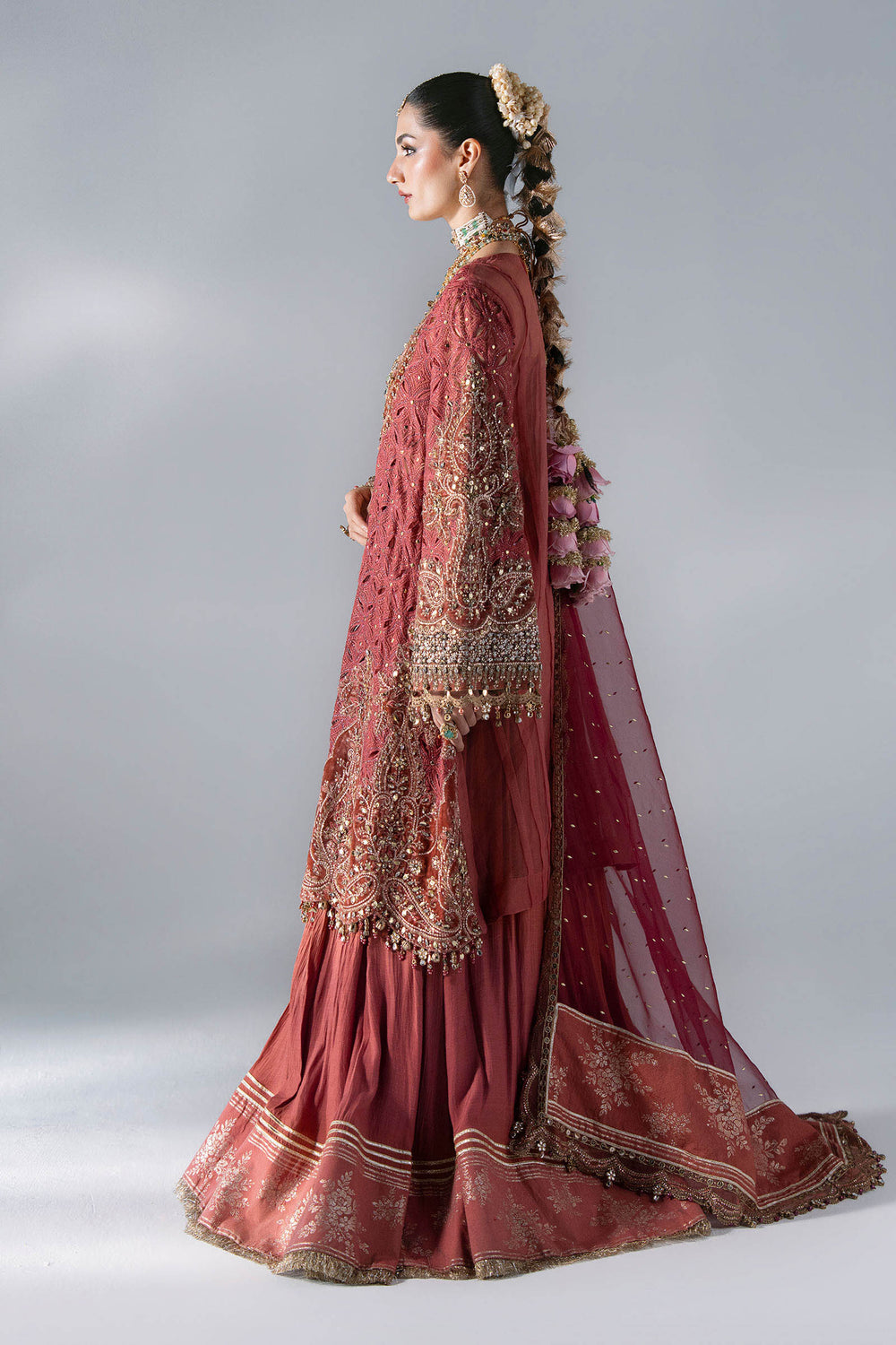 Mbroidered by Maria B Unstitched Embroidered Organza 3 Piece Suit MB26UMW D8 - Wedding Collection
