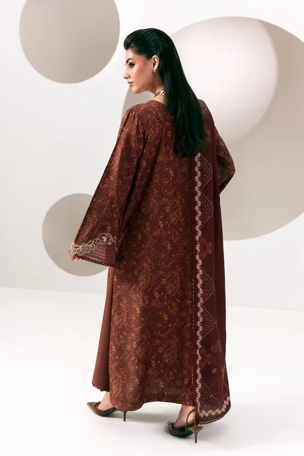 Q prints by Qalamkar Unstitched Embroidered Slub Linen 3 Piece Suit QLK26ULQ Jaza QPW-01A - Winter Collection