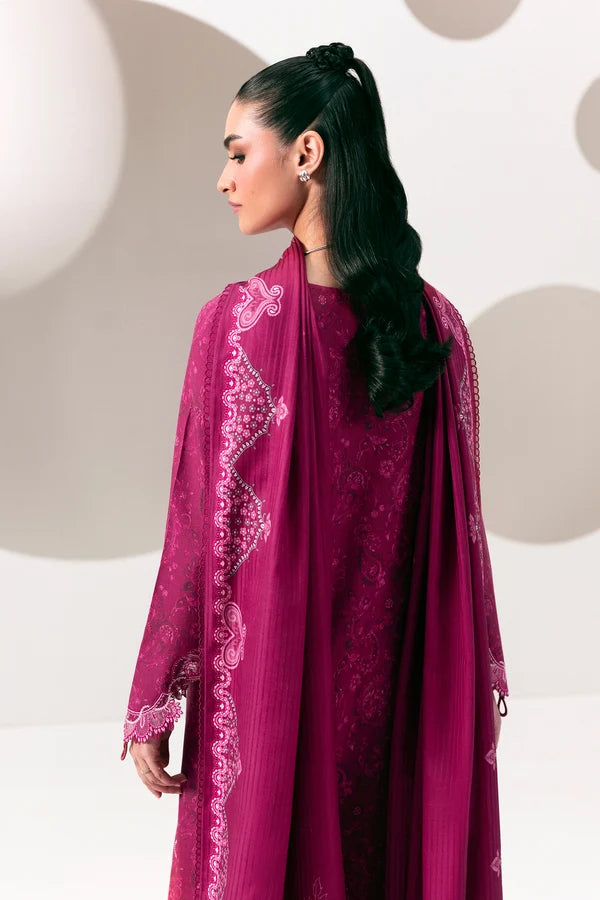 Q prints by Qalamkar Unstitched Embroidered Slub Linen 3 Piece Suit QLK26ULQ Kaira QPW-01B - Winter Collection