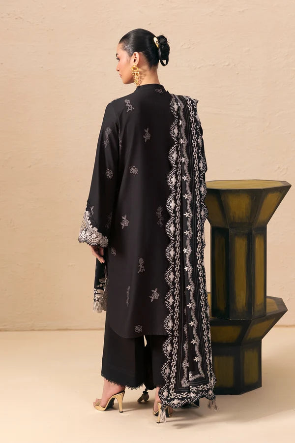 Q prints by Qalamkar Unstitched Embroidered Slub Linen 3 Piece Suit QLK26ULQ Laiza QPW-02A - Winter Collection