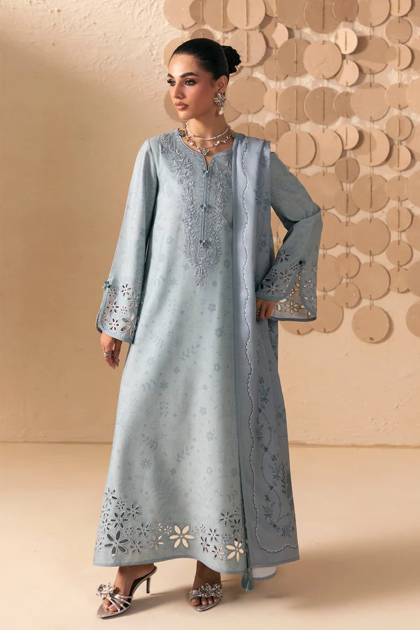 Q prints by Qalamkar Unstitched Embroidered Slub Linen 3 Piece Suit QLK26ULQ Oriana QPW-04A - Winter Collection