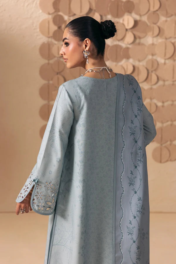 Q prints by Qalamkar Unstitched Embroidered Slub Linen 3 Piece Suit QLK26ULQ Oriana QPW-04A - Winter Collection