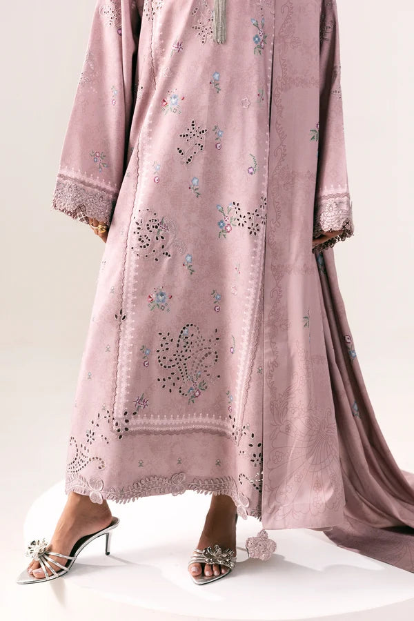 Q prints by Qalamkar Unstitched Embroidered Slub Linen 3 Piece Suit QLK26ULQ Waniya QPW-08B - Winter Collection