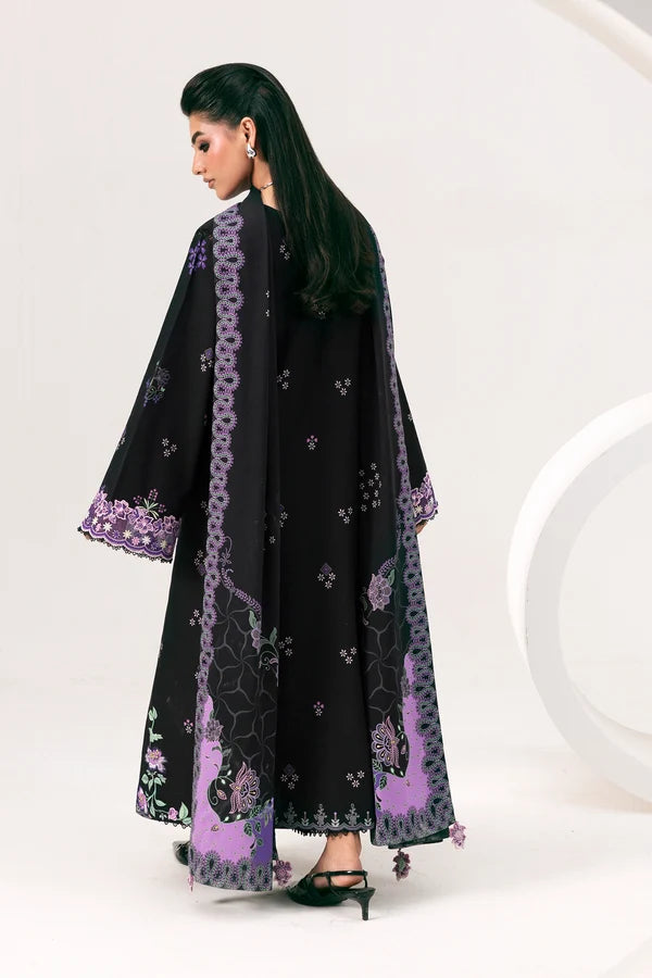 Q prints by Qalamkar Unstitched Embroidered Slub Linen 3 Piece Suit QLK26ULQ Sajal QPW-09B - Winter Collection