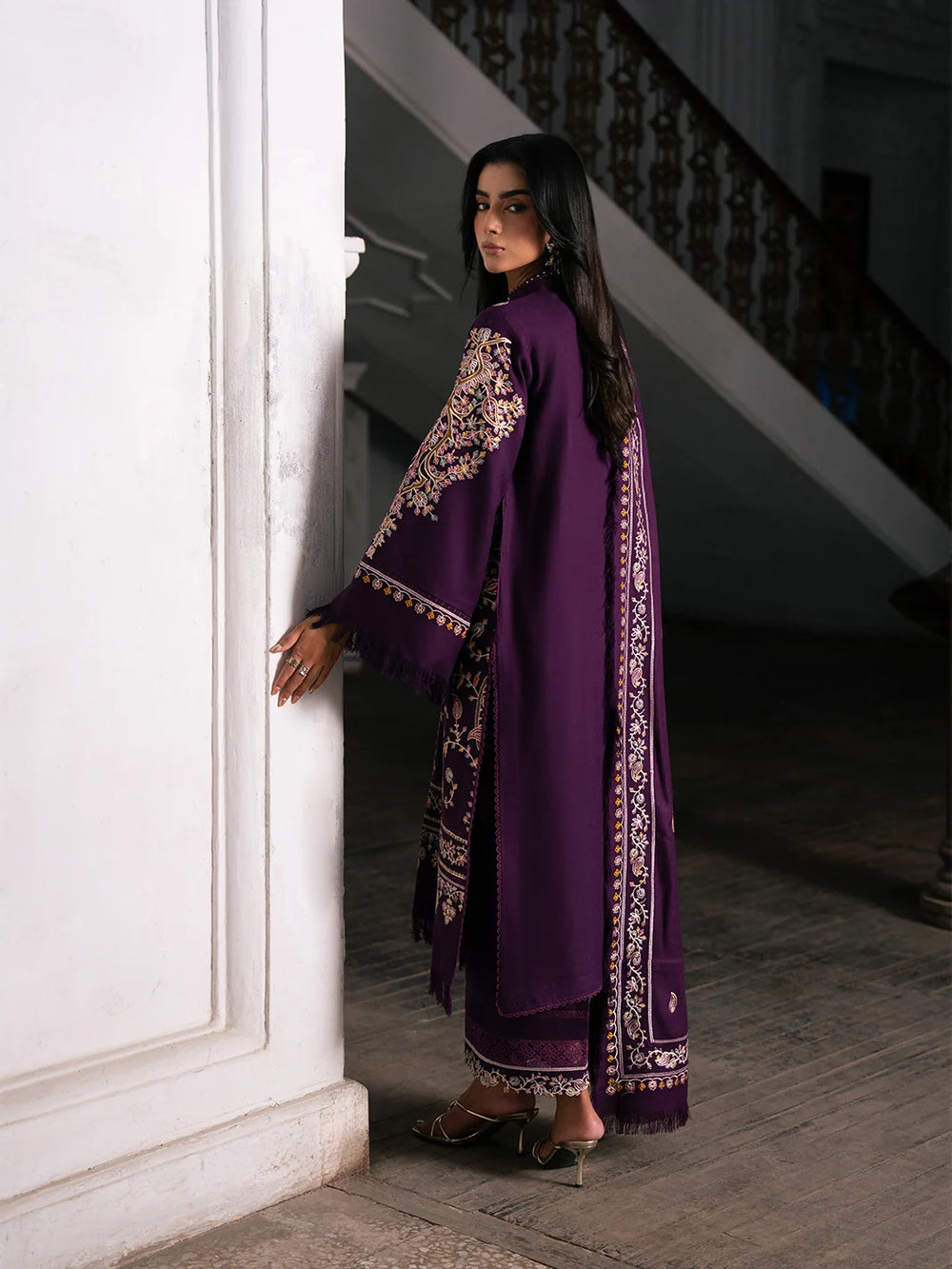 Dulzura by Bin Ilyas Unstitched Embroidered Leather Peach 3 Piece Suit BI26UPD 1022A - Leather Collection