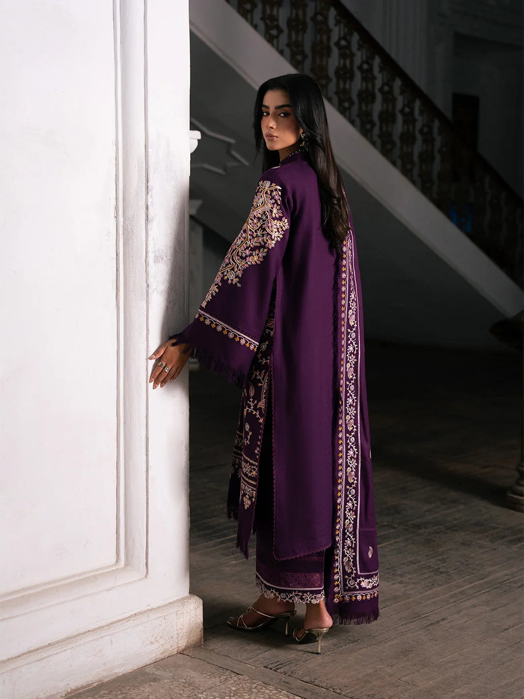 Dulzura by Bin Ilyas Unstitched Embroidered Leather Peach 3 Piece Suit BI26UPD 1022A - Leather Collection