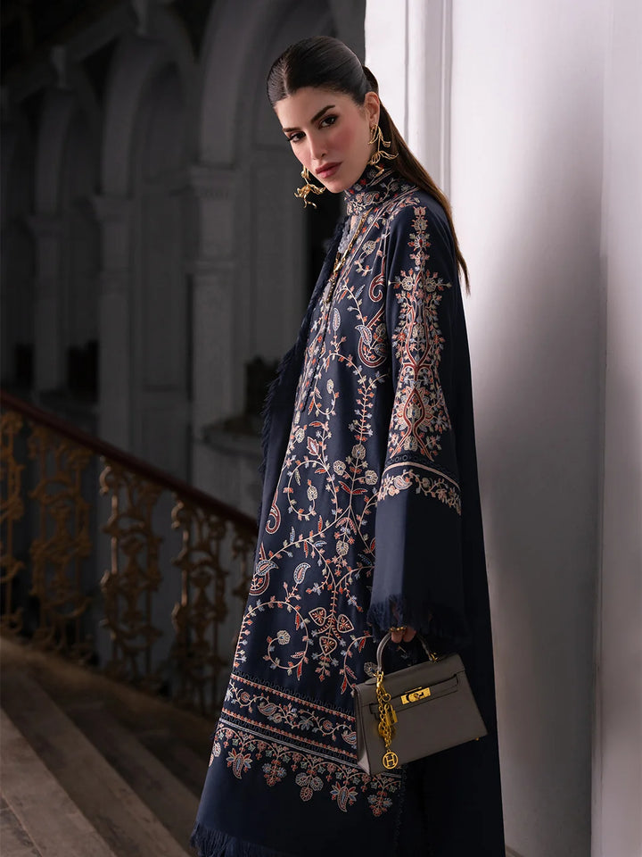Dulzura by Bin Ilyas Unstitched Embroidered Leather Peach 3 Piece Suit BI26UPD 1022B - Leather Collection