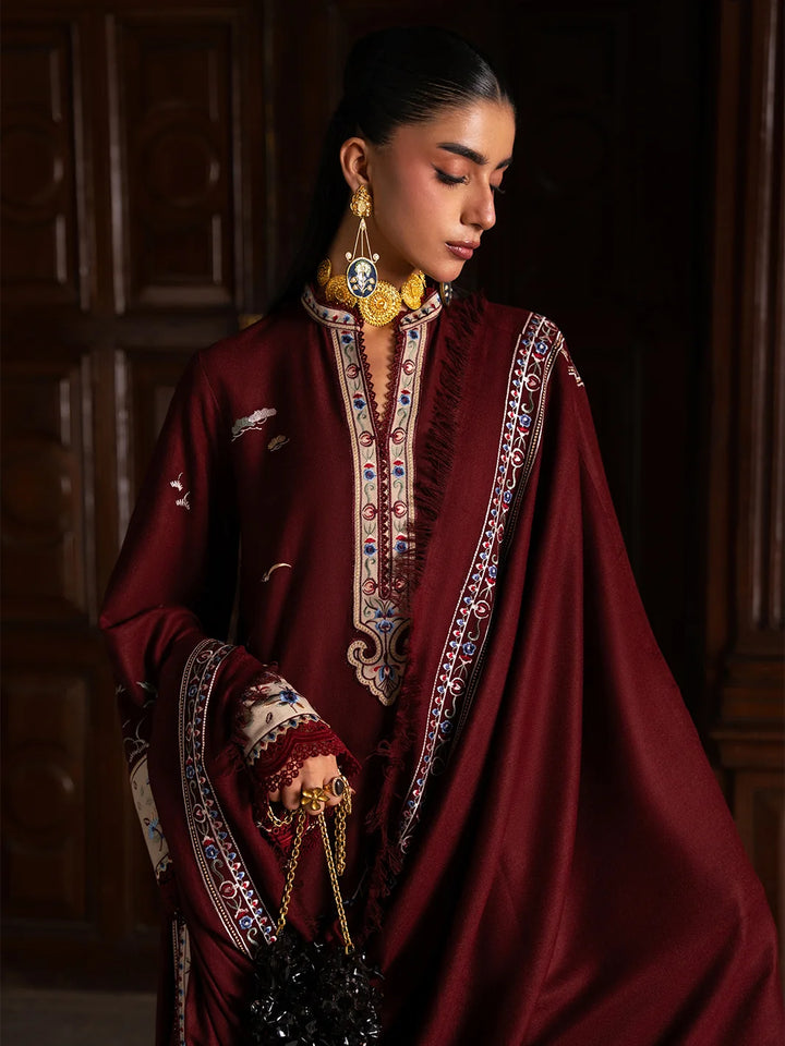 Dulzura by Bin Ilyas Unstitched Embroidered Leather Peach 3 Piece Suit BI26UPD 1024B - Leather Collection