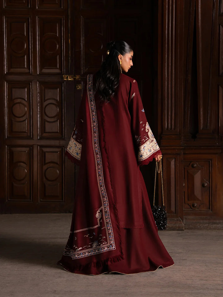 Dulzura by Bin Ilyas Unstitched Embroidered Leather Peach 3 Piece Suit BI26UPD 1024B - Leather Collection
