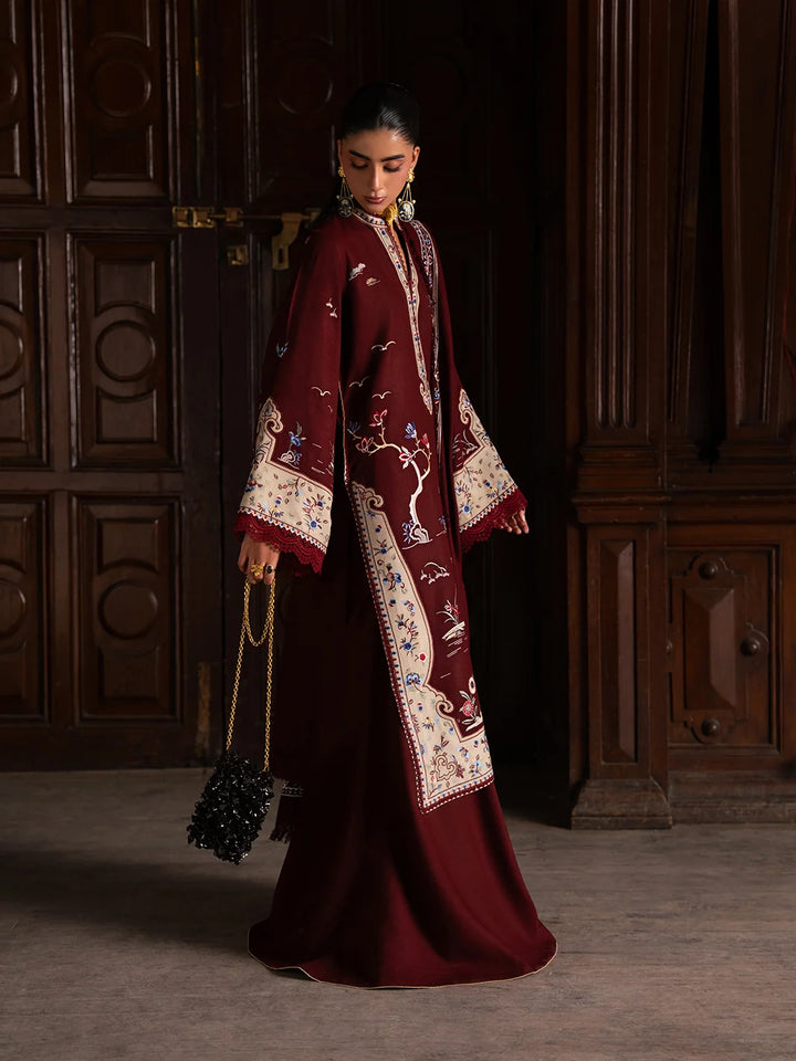Dulzura by Bin Ilyas Unstitched Embroidered Leather Peach 3 Piece Suit BI26UPD 1024B - Leather Collection