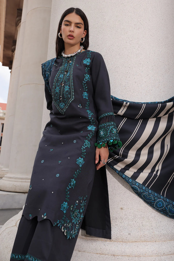 Poshima by Charizma Unstitched Embroidered Leather Peach 3 Piece Suit CHR26UPL PSW6-19 - Winter Collection