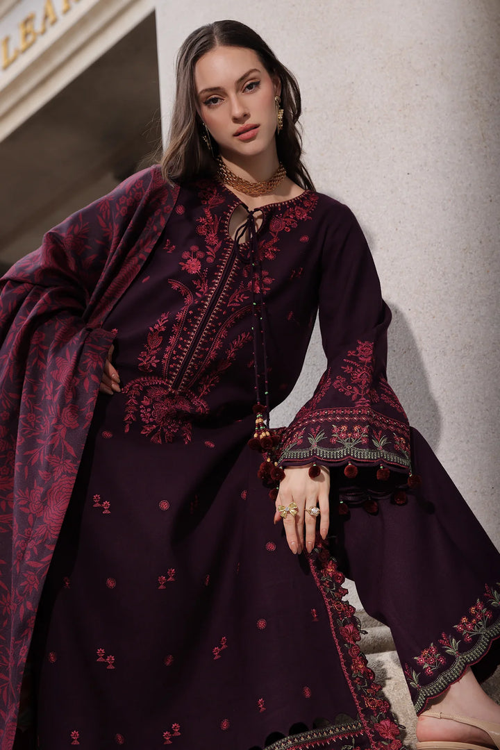Poshima by Charizma Unstitched Embroidered Leather Peach 3 Piece Suit CHR26UPL PSW6-25 - Winter Collection