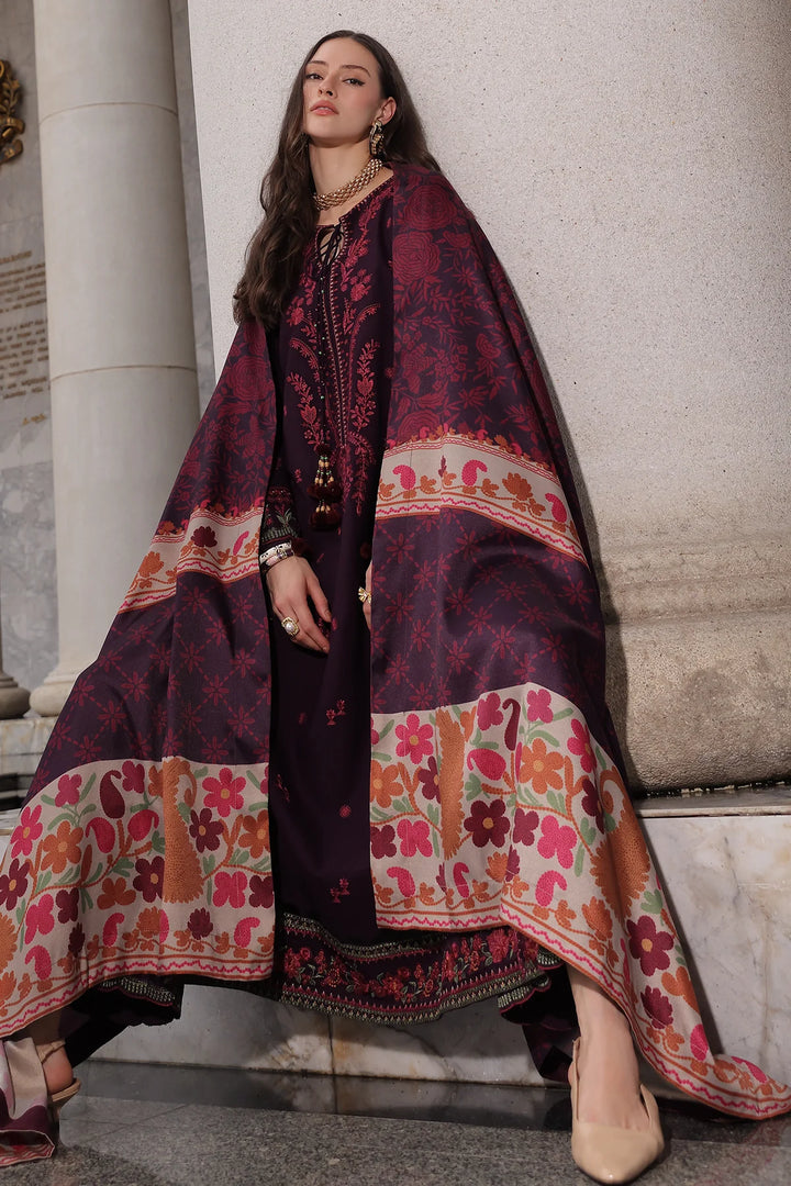 Poshima by Charizma Unstitched Embroidered Leather Peach 3 Piece Suit CHR26UPL PSW6-25 - Winter Collection
