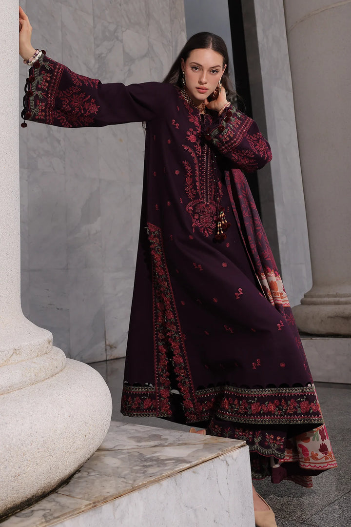 Poshima by Charizma Unstitched Embroidered Leather Peach 3 Piece Suit CHR26UPL PSW6-25 - Winter Collection